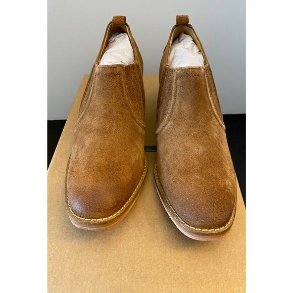 J Shoes Womens Eyre Ankle Boots Brown Cuban Heels Almond Toe Pull Ons Size 7 - Picture 1 of 8